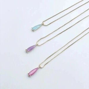Petit drop stone necklace